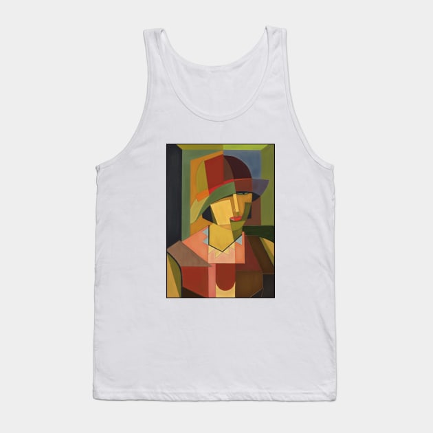 Woman in hat (on cream) Tank Top by Soth Studio